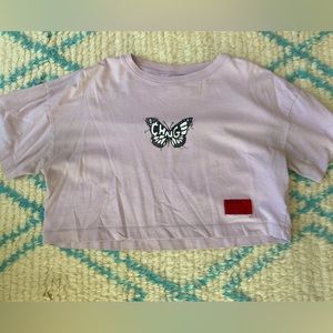 Chnge Butterfly Crop Top, Size M, Purple